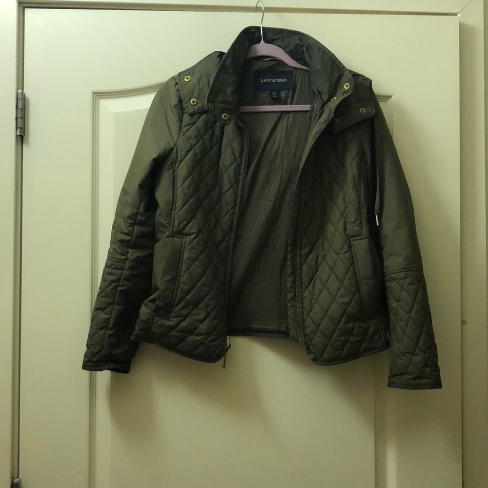 Green raincoat